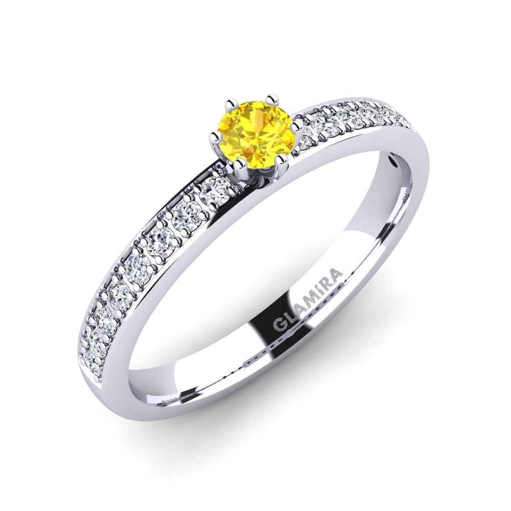 Yellow Sapphire Engagement Ring Ageall 0.16 crt