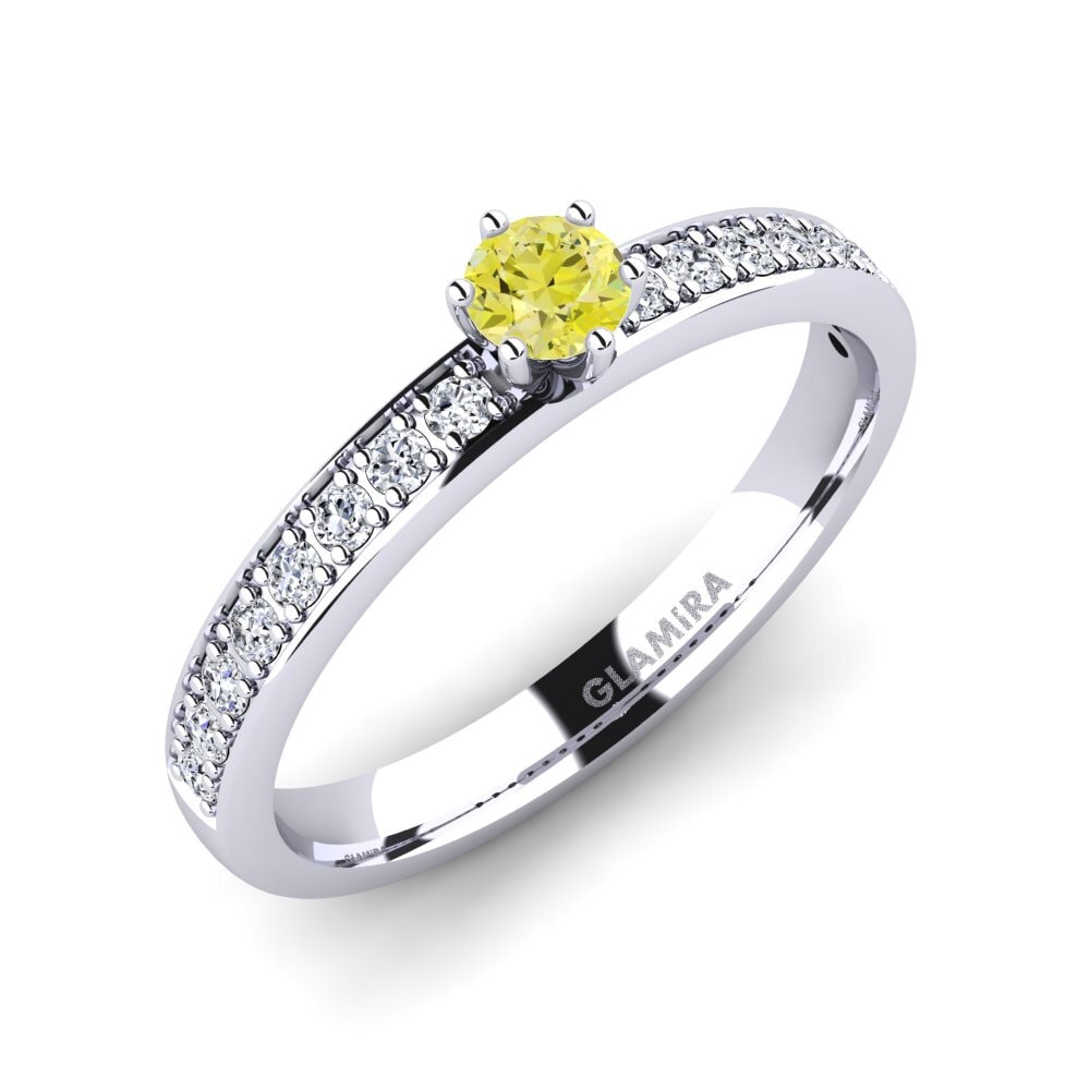 Yellow Diamond Engagement Ring Ageall 0.16 crt