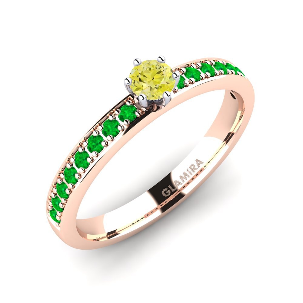 18K Rose & White Gold Engagement Ring Ageall 0.16 crt