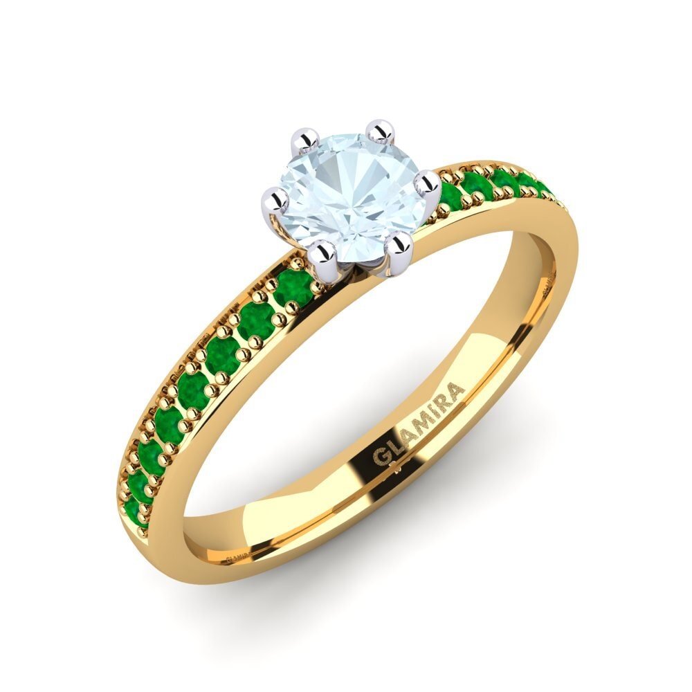 9K Yellow & White Gold Engagement Ring Ageall 0.5 crt