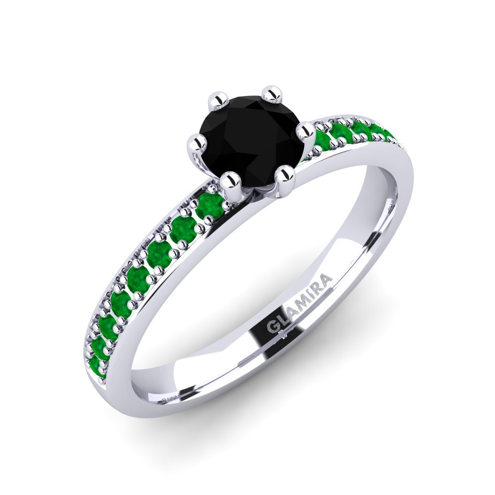 Black Sapphire Engagement Ring Ageall 0.5 crt