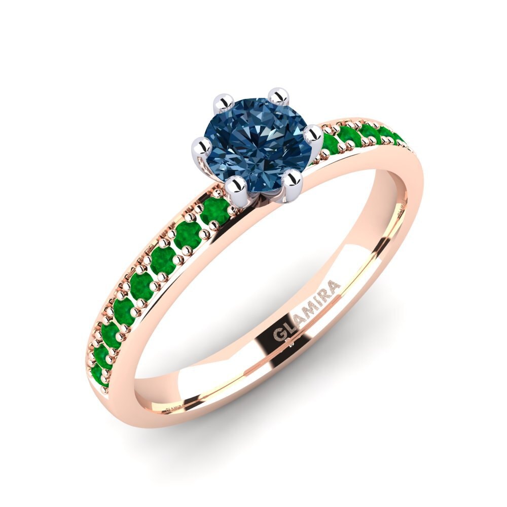 18K Rose & White Gold Engagement Ring Ageall 0.5 crt