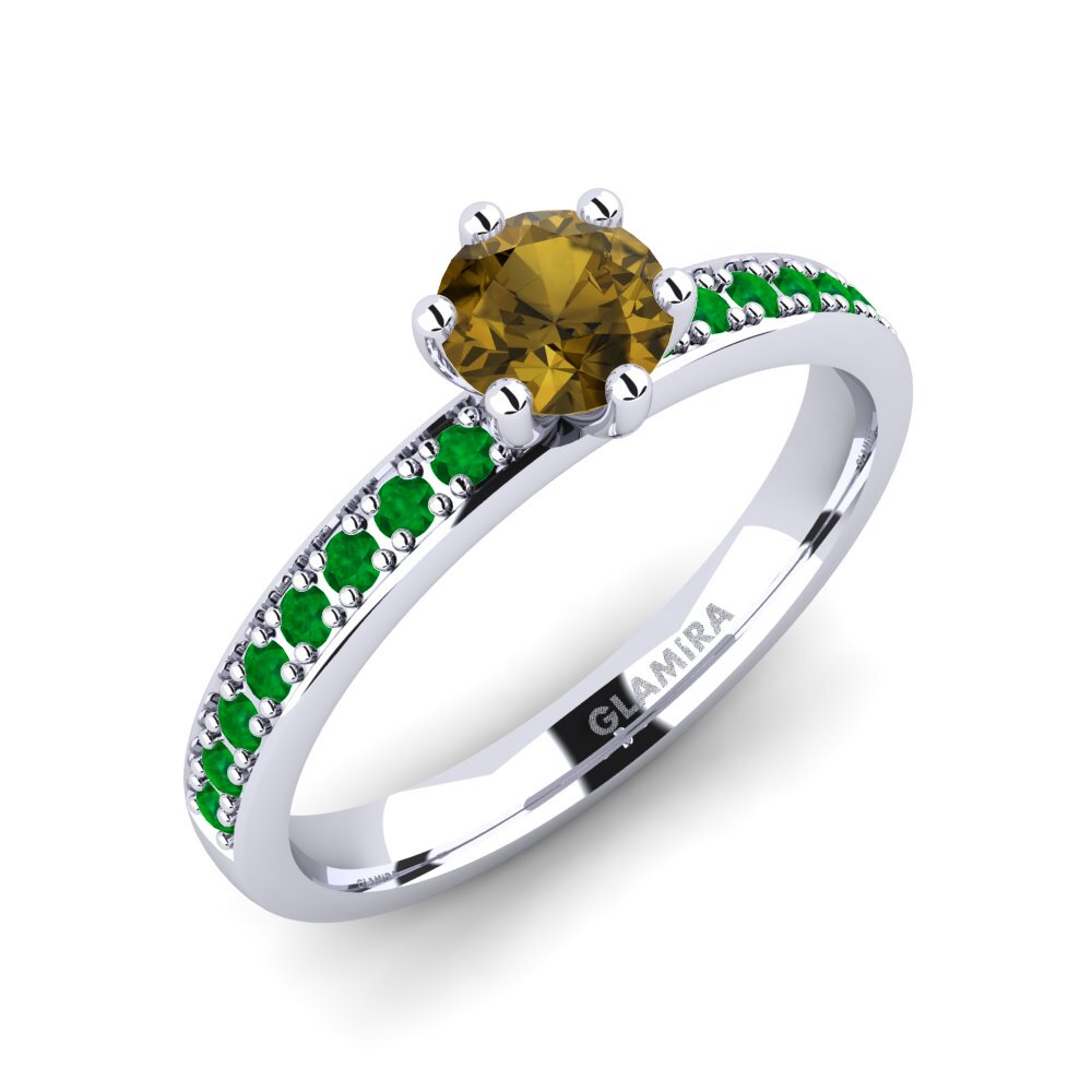 Brown Zircon Engagement Ring Ageall 0.5 crt