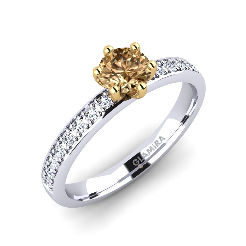 Bague De Fiançailles Halo - Moissanite Ronde 3.00 Ct - Or Blanc 14k - Taille 7.5 (personnalisable)