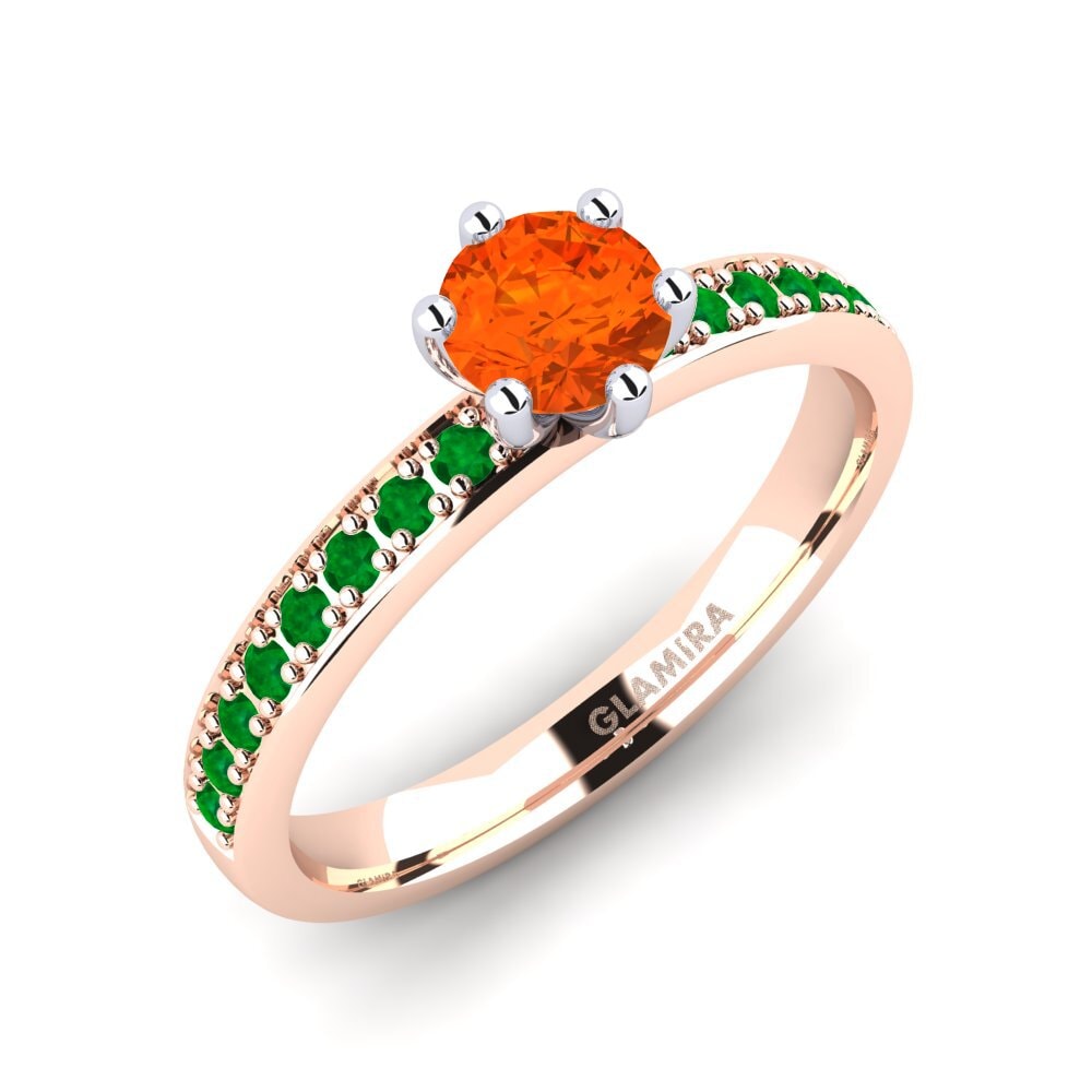 18K Rose & White Gold Fire-Opal Engagement Ring Ageall 0.5 crt