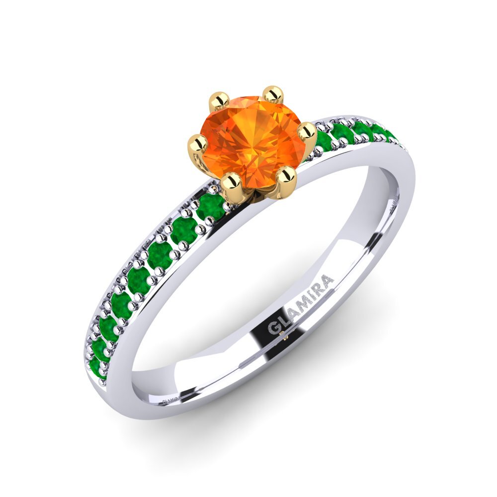 14K White & Yellow Gold Engagement Ring Ageall 0.5 crt