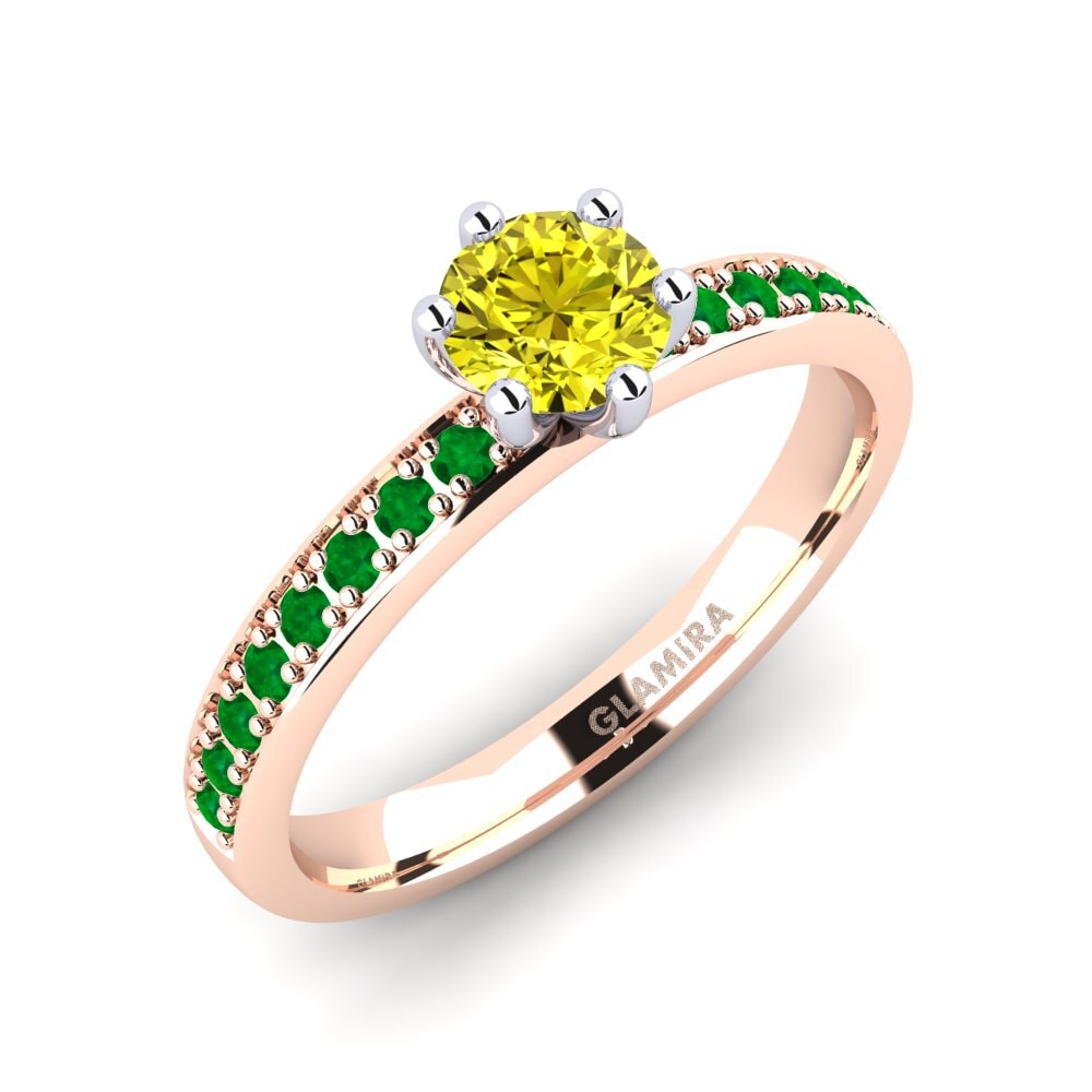 18ct Rose & White Gold Engagement Ring Ageall 0.5 crt