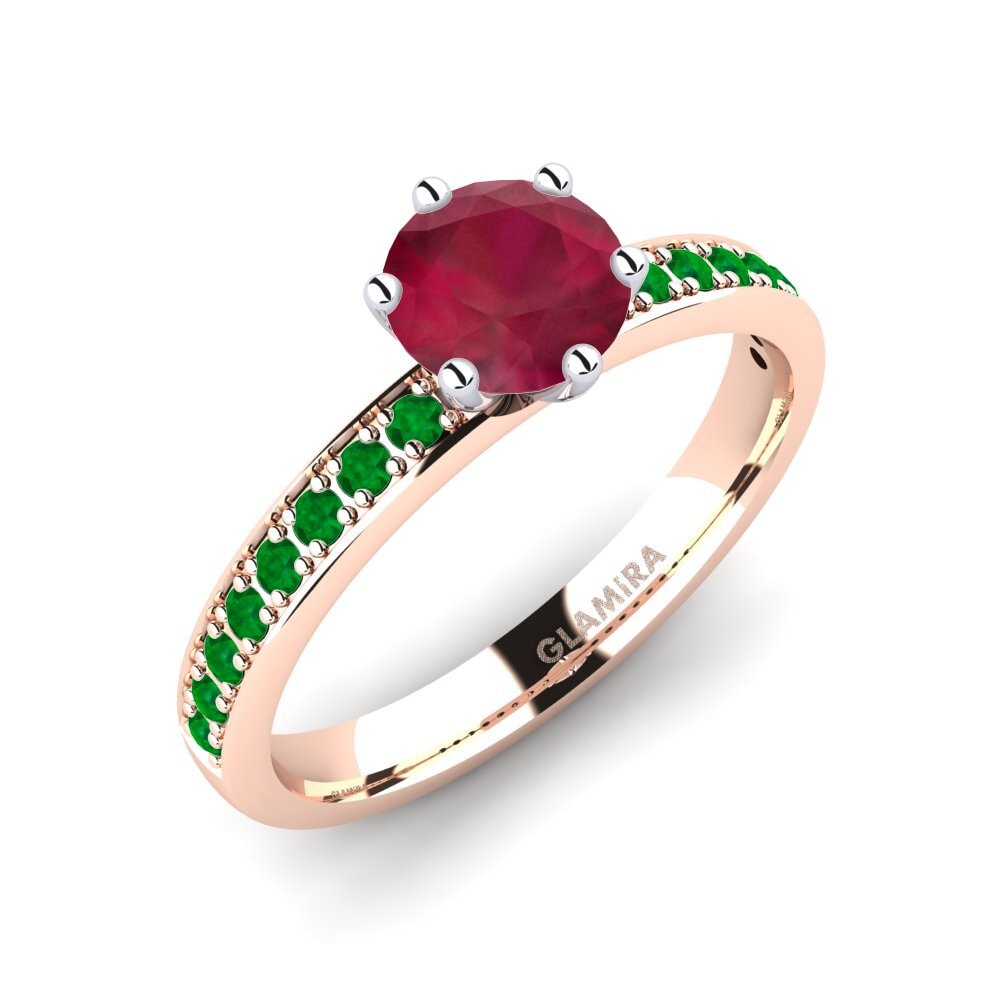 18K Rose & White Gold Engagement Ring Ageall 0.8 crt