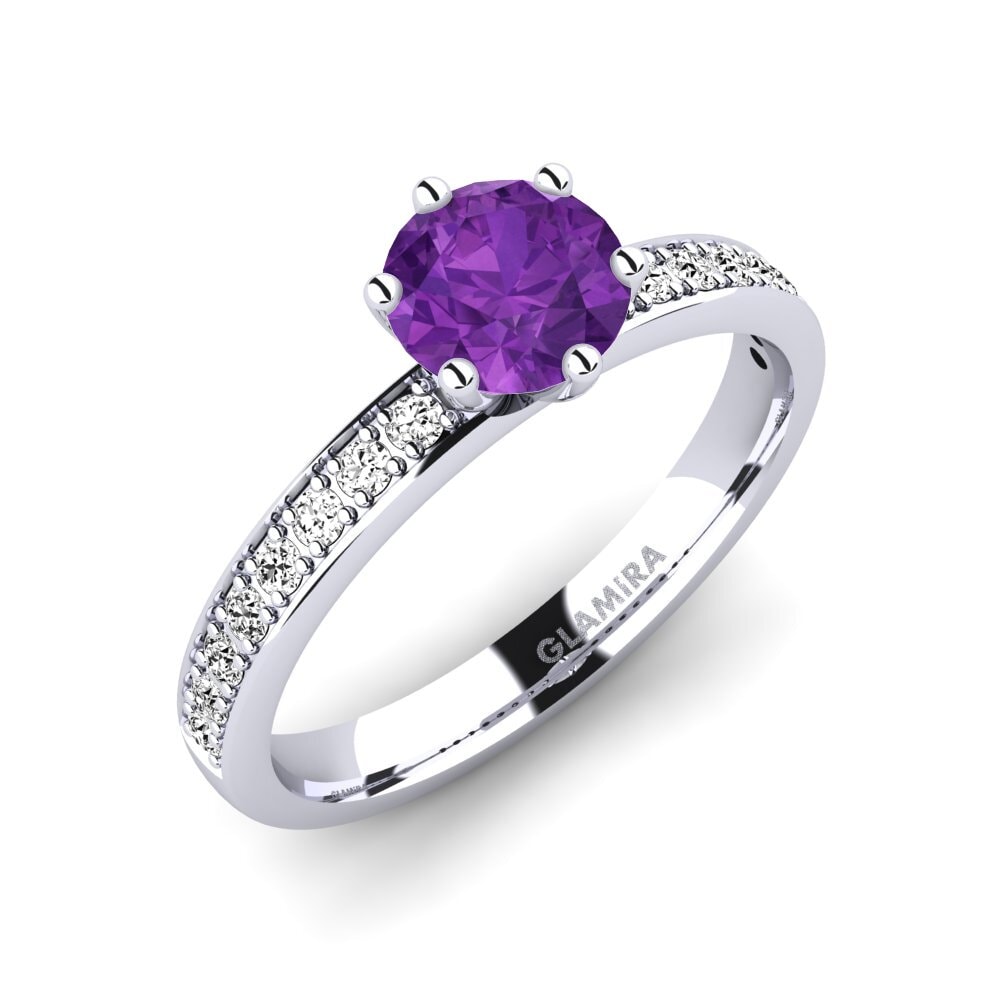 Đá Thạch Anh Tím Nhẫn đính hôn Ageall 0.8 crt