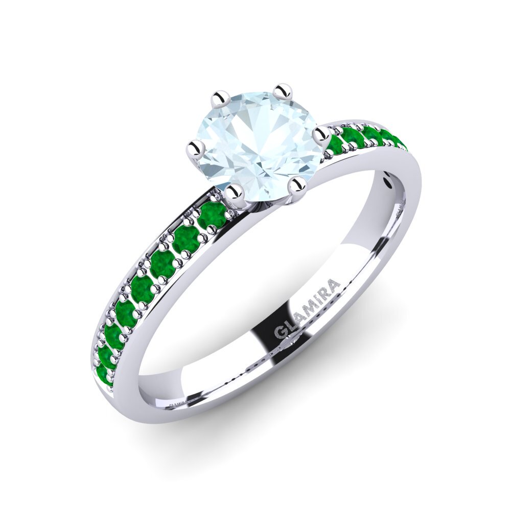 Aguamarina Anillo de compromiso Ageall 0.8 crt