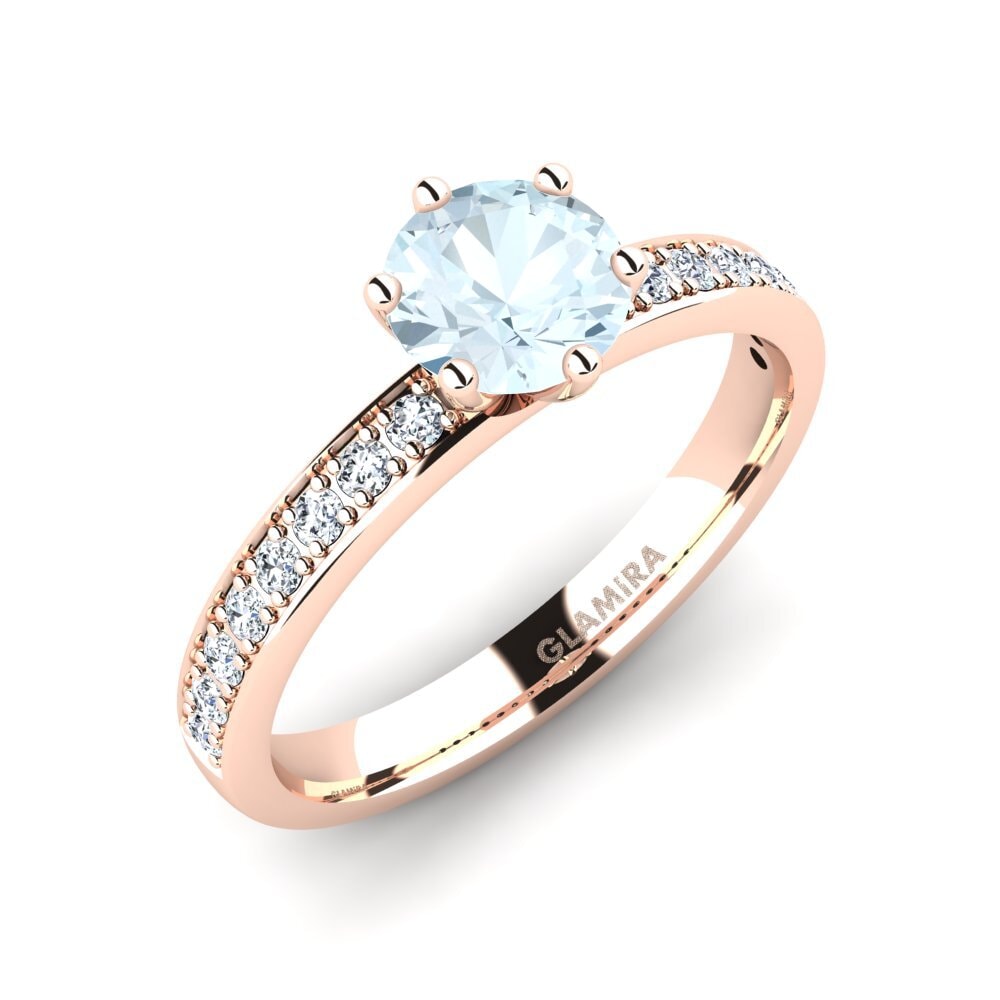 14ct Rose Gold Engagement Ring Ageall 0.8 crt