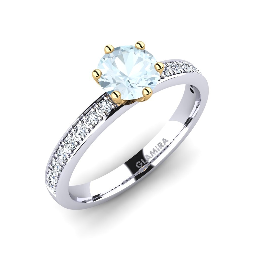 14ct White / Yellow Gold Engagement Ring Ageall 0.8 crt