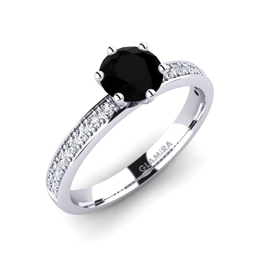 Black Diamond Engagement Ring Ageall 0.8 crt