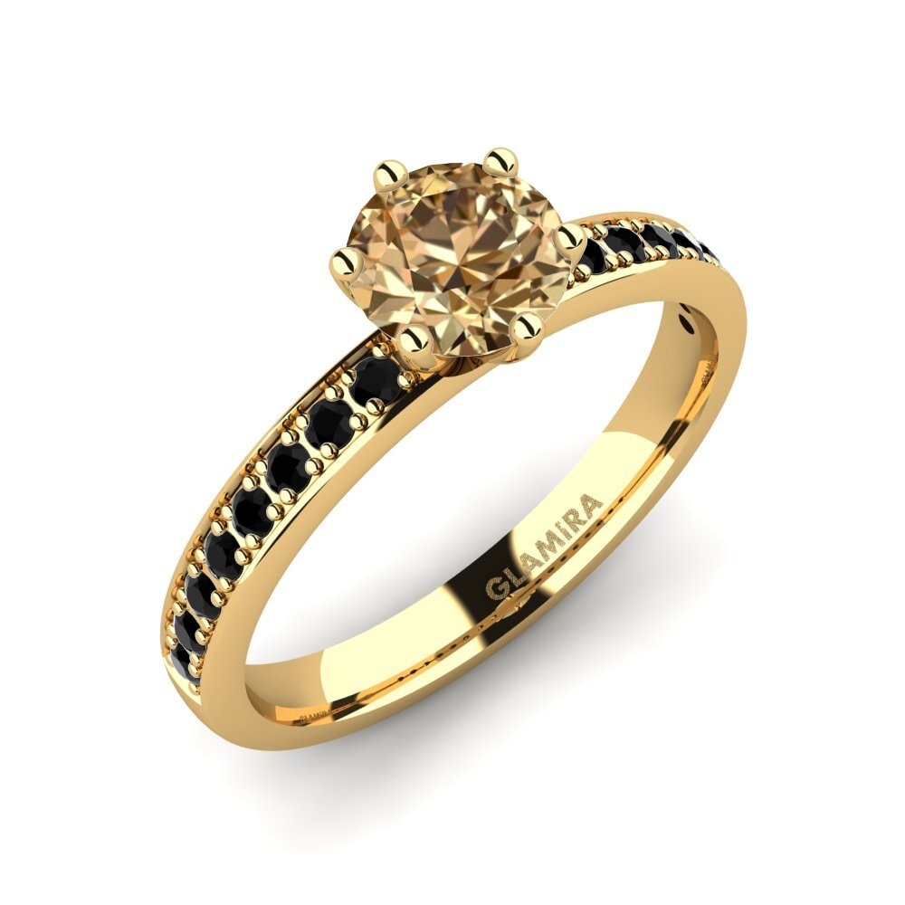 18k Oro Amarillo Anillo de compromiso Ageall 0.8 crt