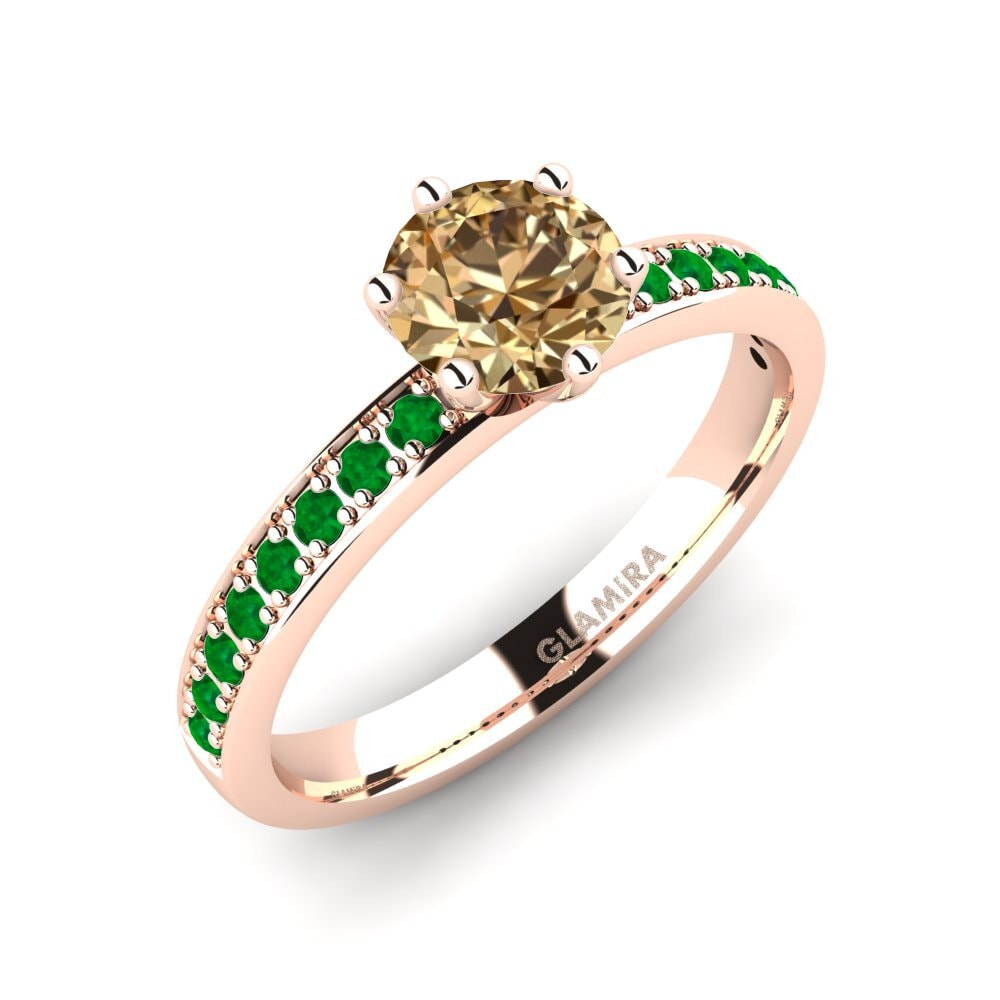 14ct Rose Gold Engagement Ring Ageall 0.8 crt