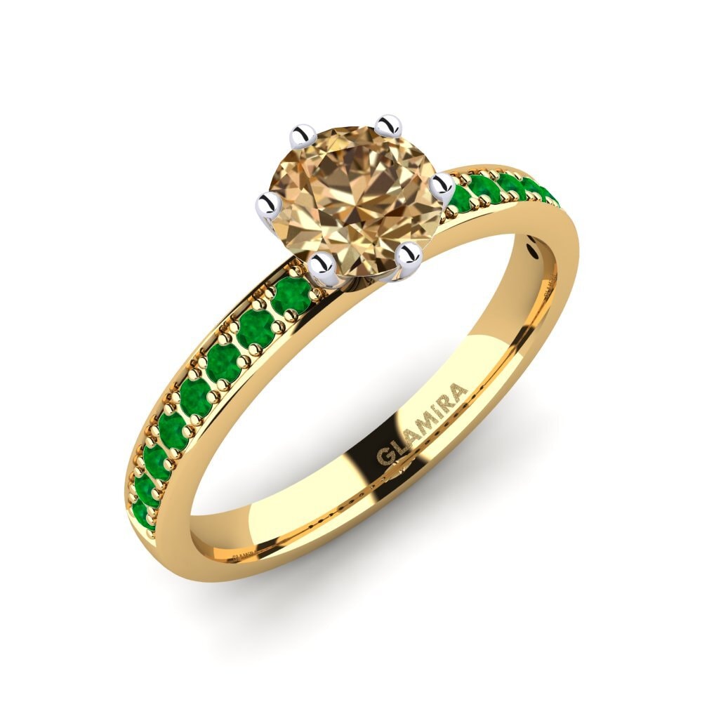 18ct Yellow & White Gold Engagement Ring Ageall 0.8 crt