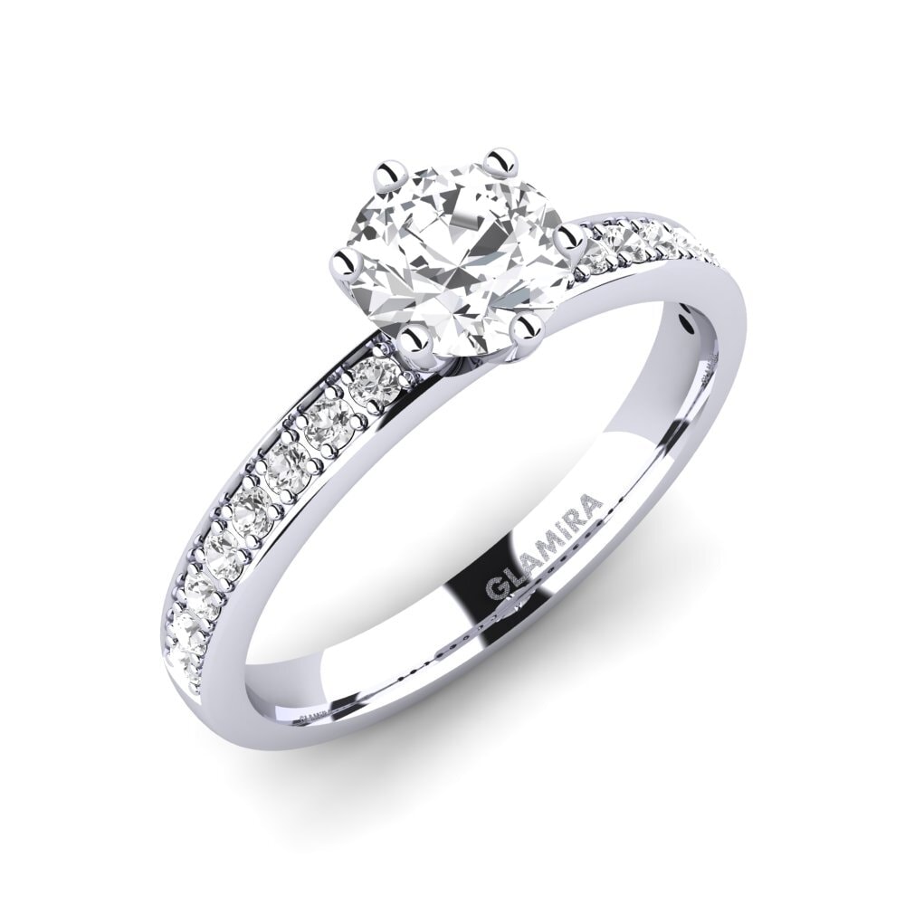 Saphir Blanc Bague de fiançailles Ageall 0.8 crt