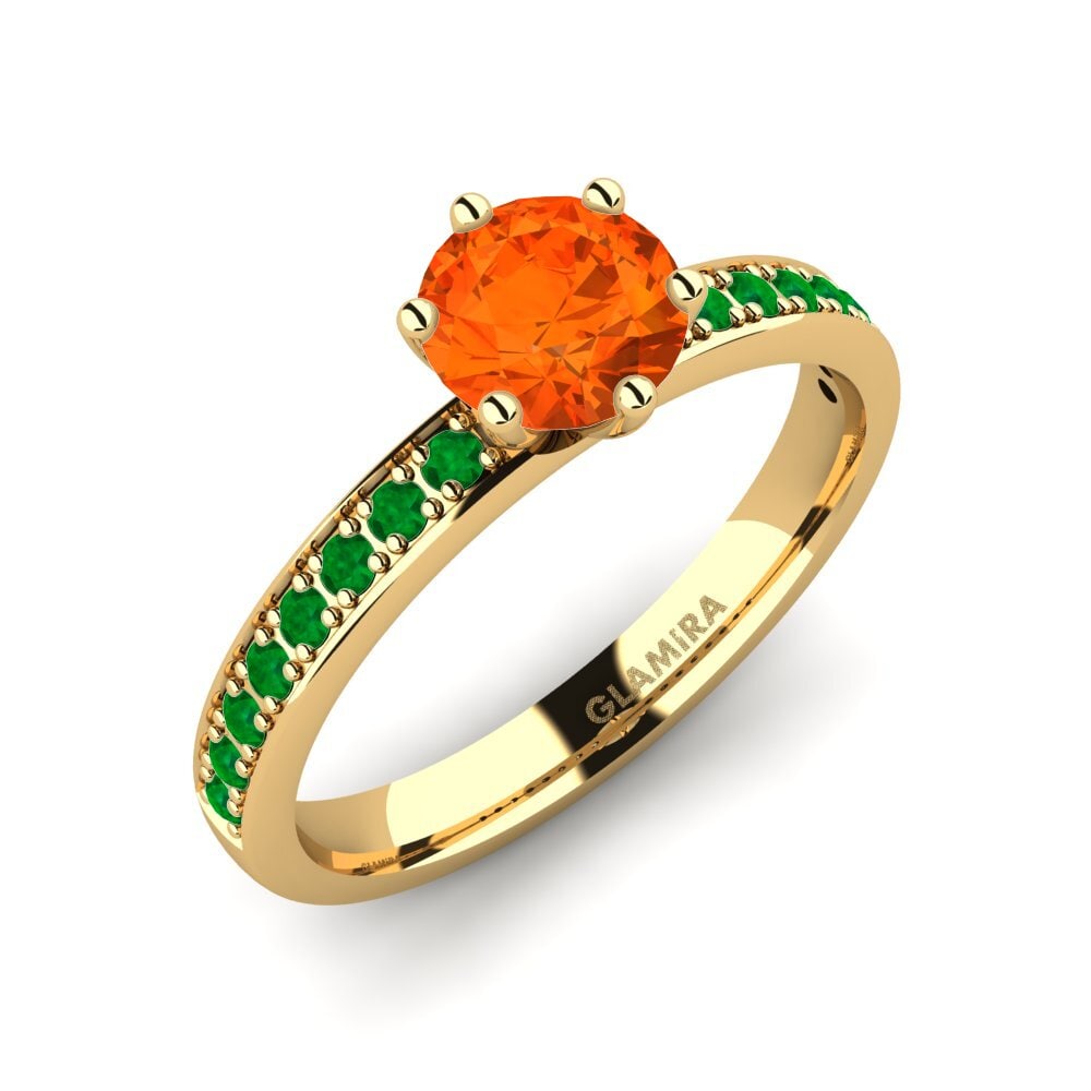9ct Yellow Gold Fire Opal Engagement Ring Ageall 0.8 crt