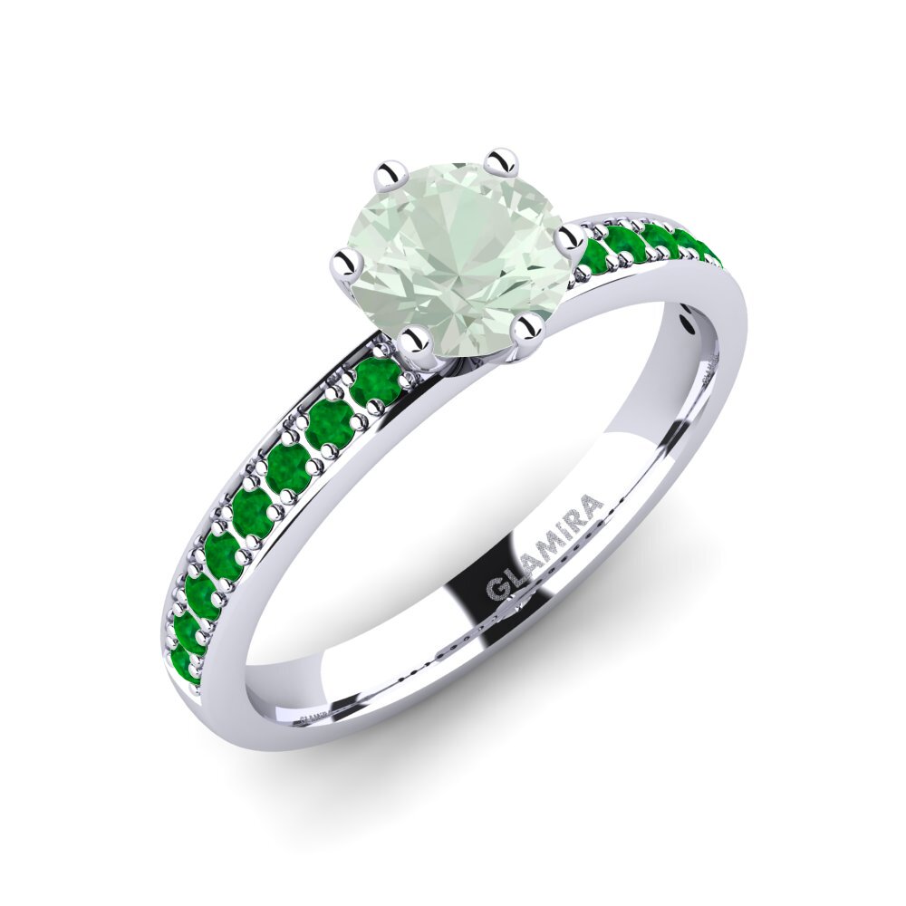 Green Amethyst Engagement Ring Ageall 0.8 crt
