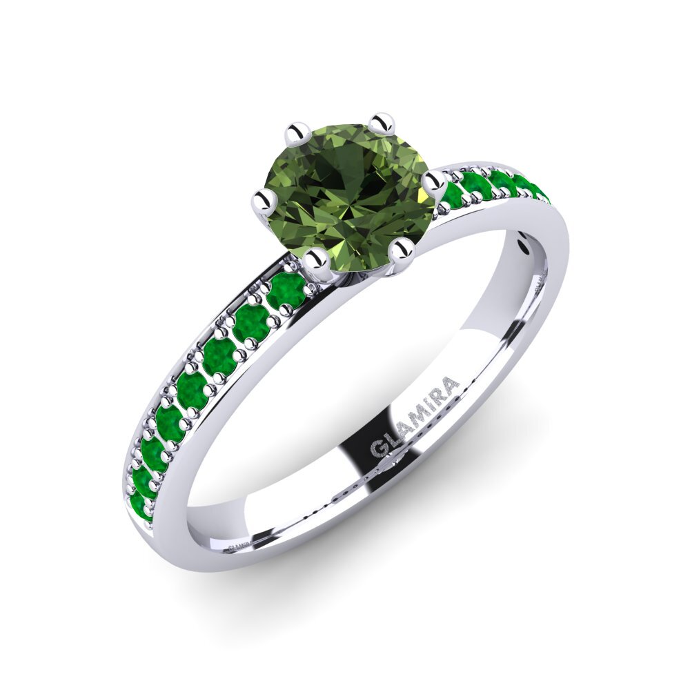 Zafiro Verde Anillo de compromiso Ageall 0.8 crt