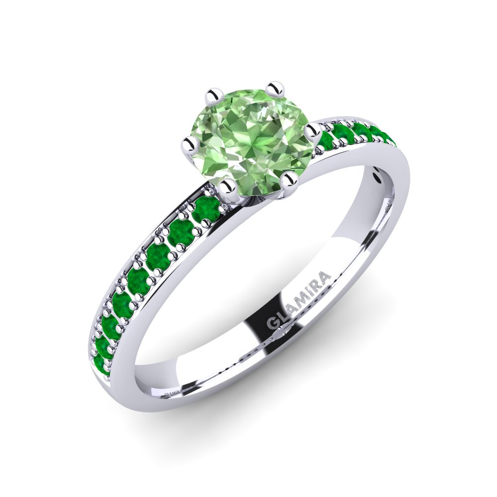 Green Diamond Engagement Ring Ageall 0.8 crt