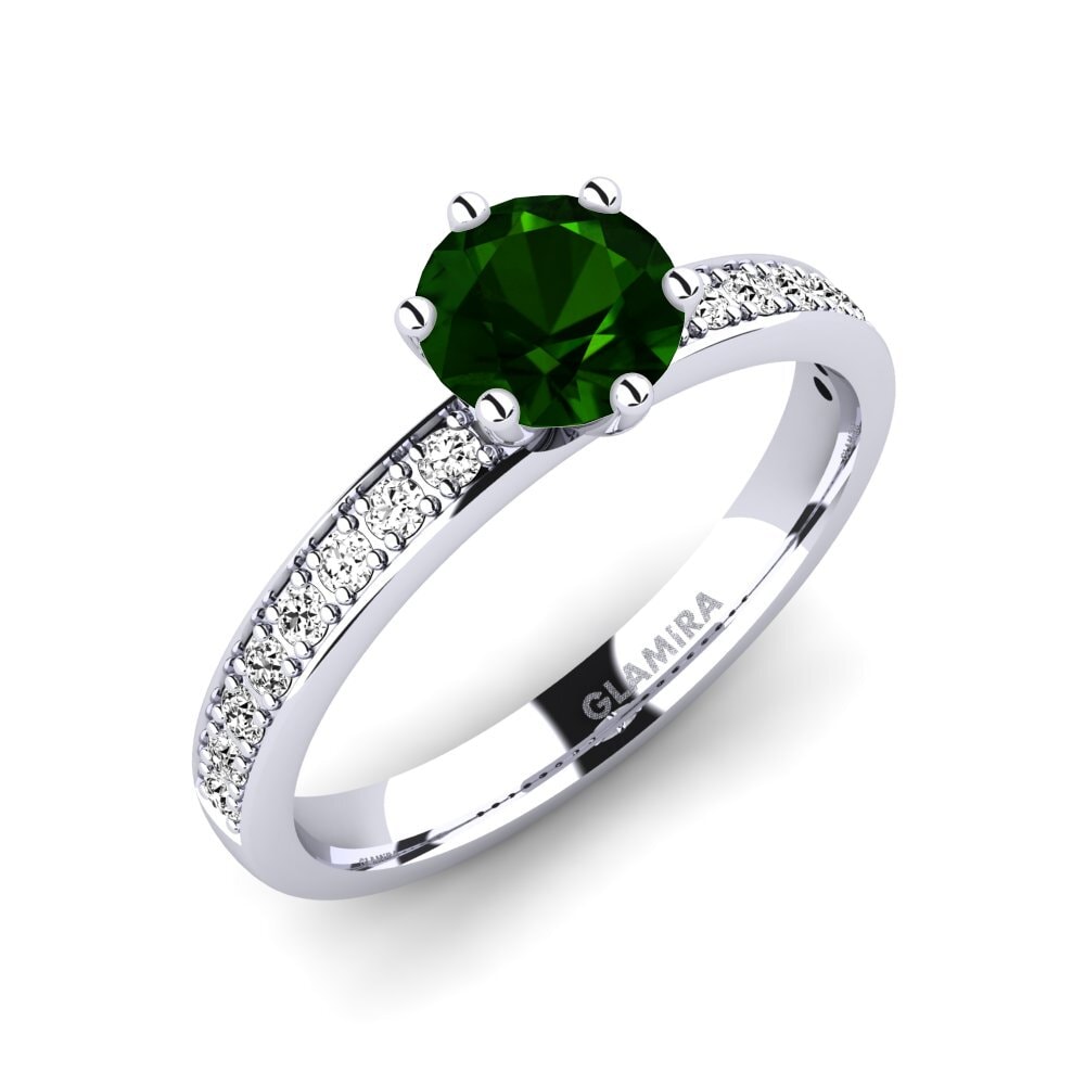 Green Tourmaline Engagement Ring Ageall 0.8 crt