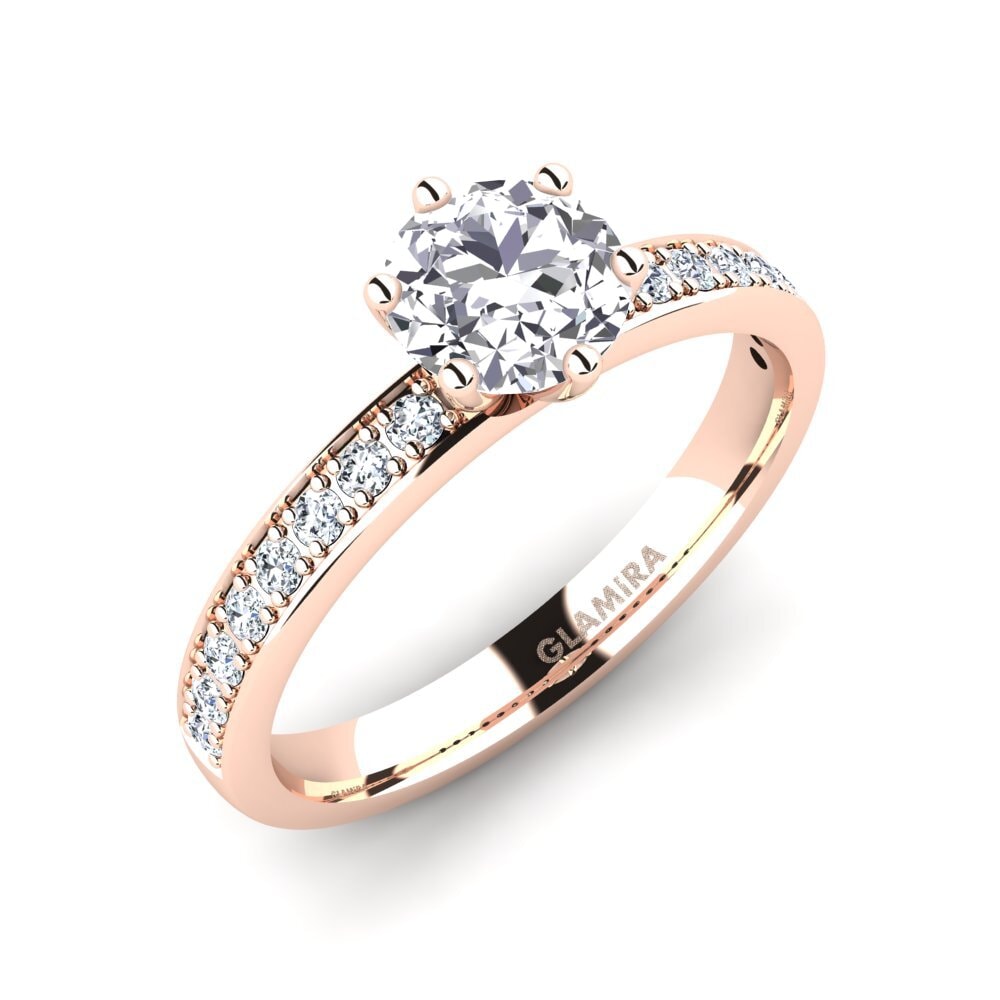14ct Rose Gold Engagement Ring Ageall 0.8 crt