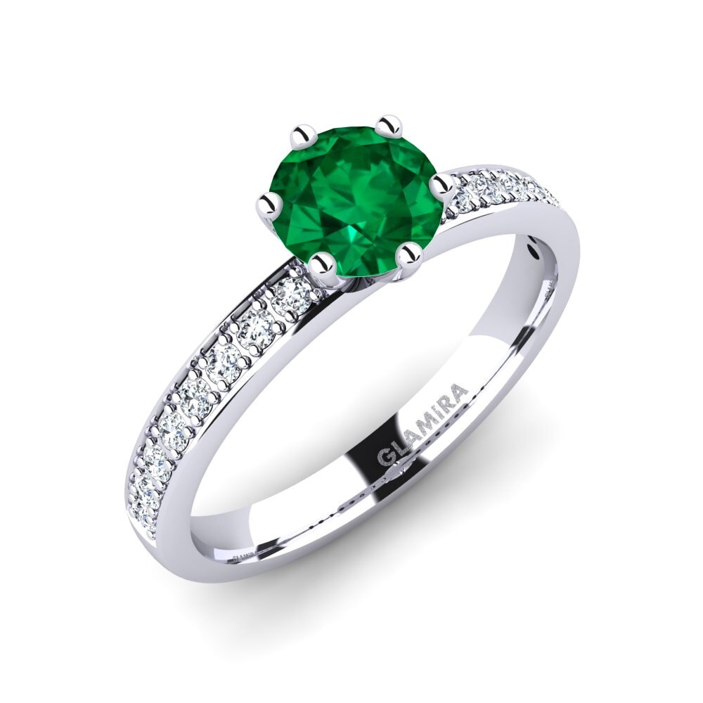 Emerald (Lab Created) Engagement Ring Ageall 0.8 crt