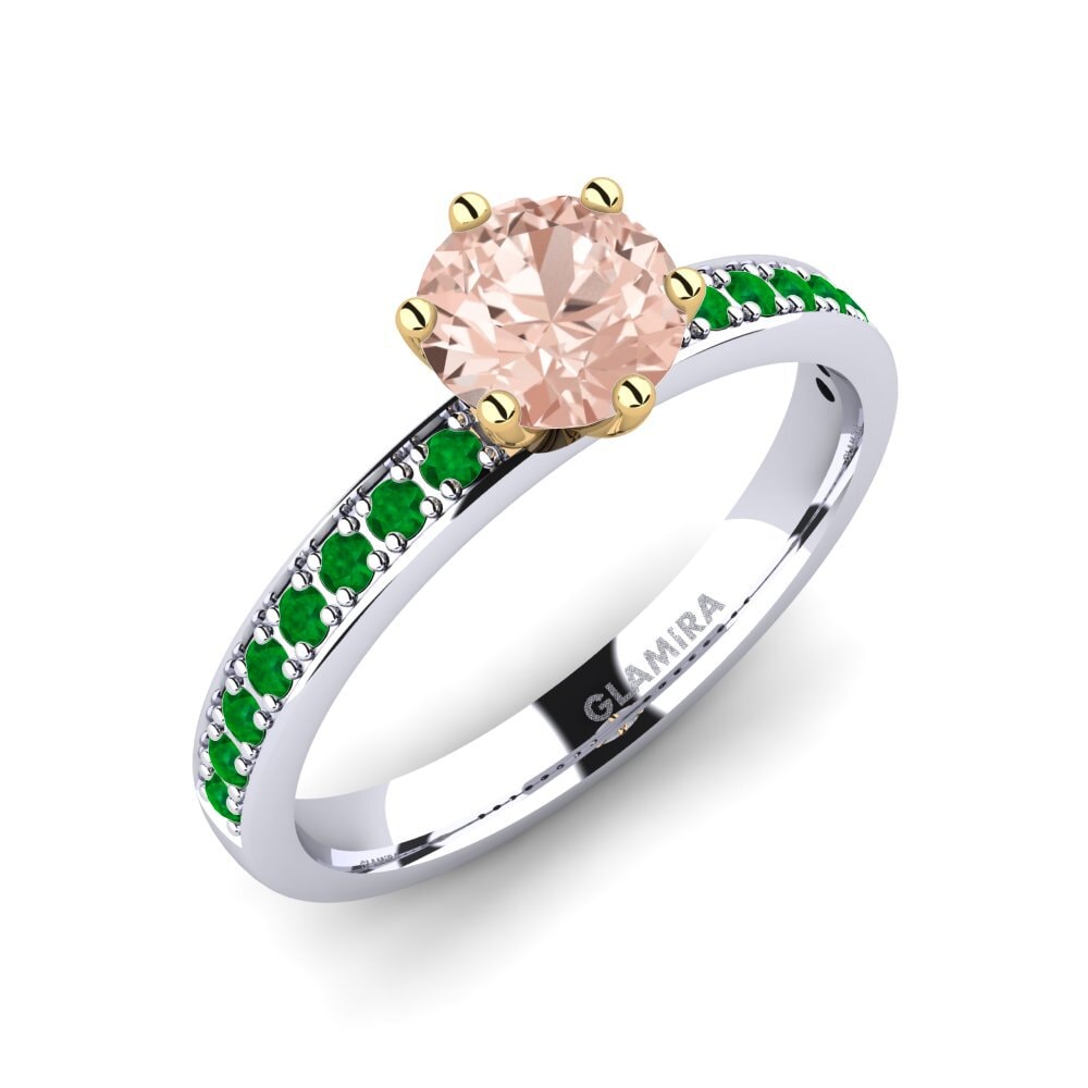 14K White & Yellow Gold Engagement Ring Ageall 0.8 crt