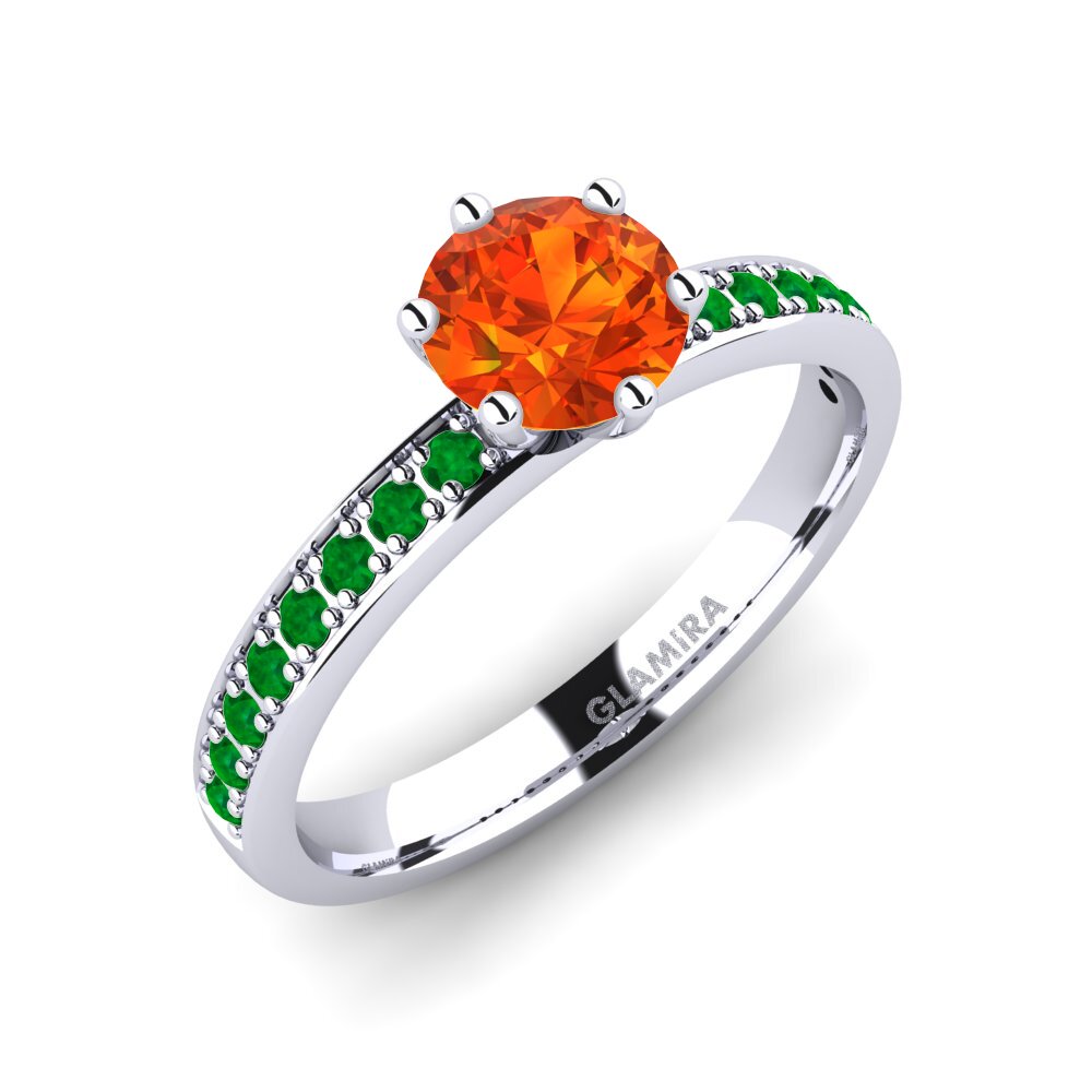 Orange Sapphire Engagement Ring Ageall 0.8 crt