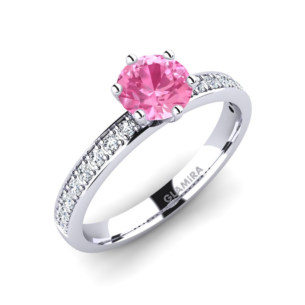 Pink Sapphire Engagement Ring Ageall 0.8 crt