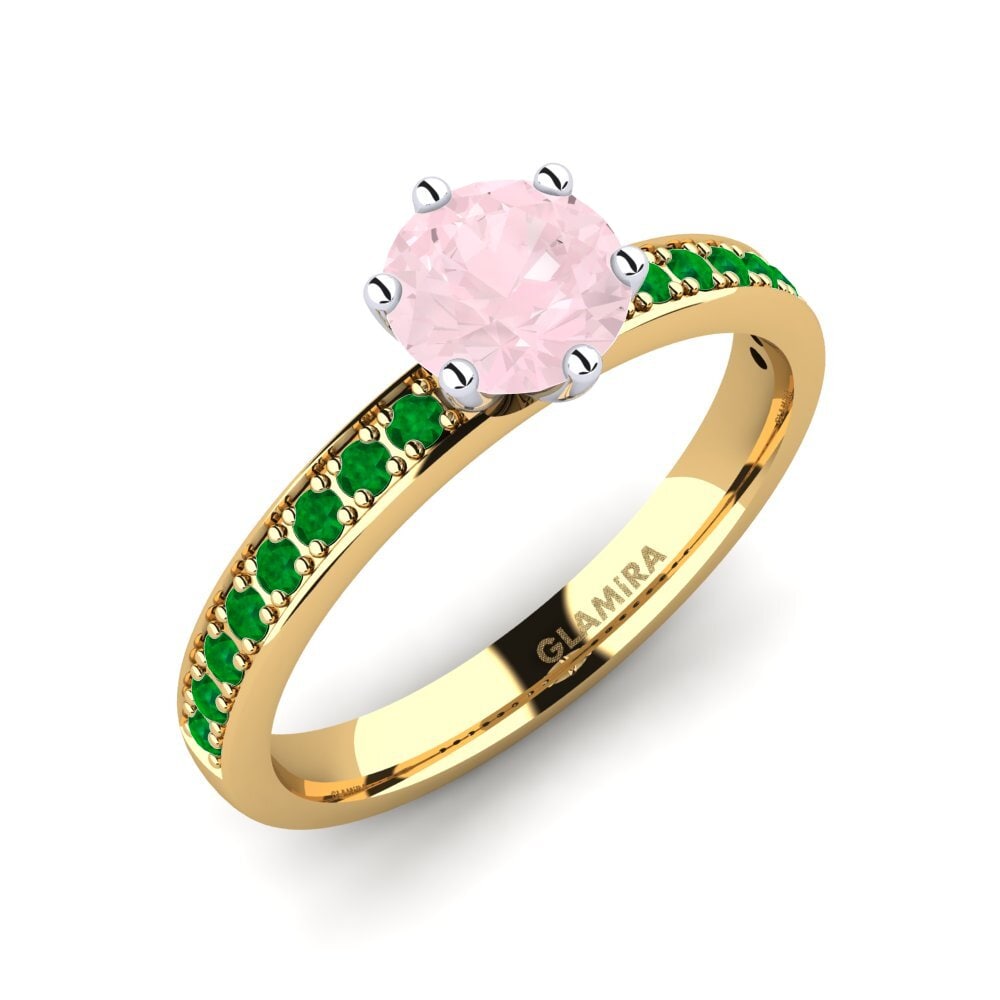 18k Yellow & White Gold Engagement Ring Ageall 0.8 crt