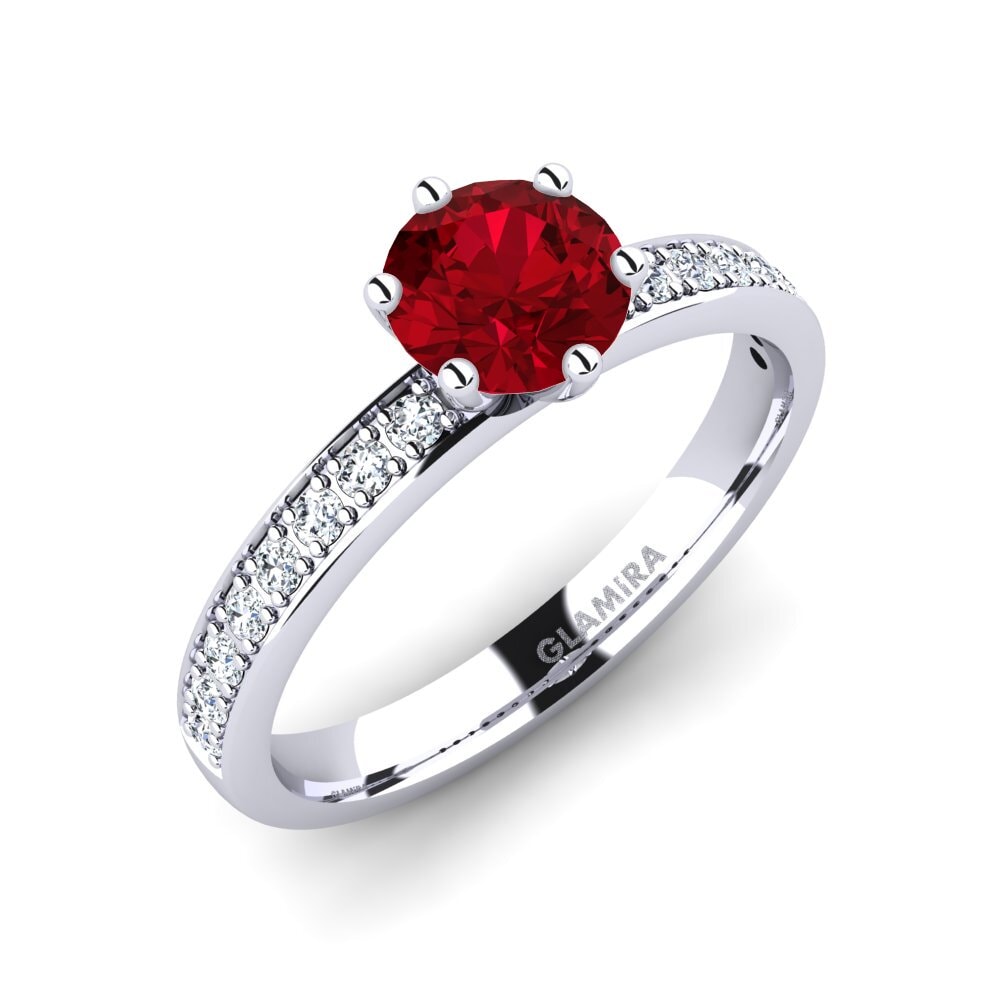 Red Zirconia Engagement Ring Ageall 0.8 crt