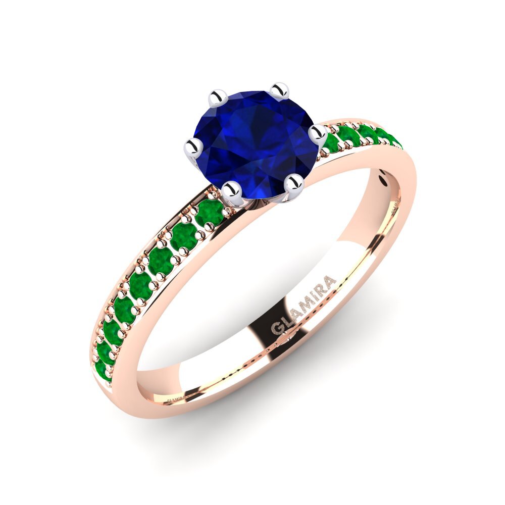 18K Rose & White Gold Engagement Ring Ageall 0.8 crt