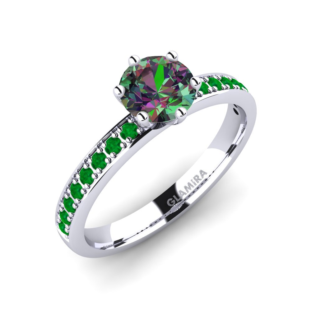 Topacio Místico Anillo de compromiso Ageall 0.8 crt