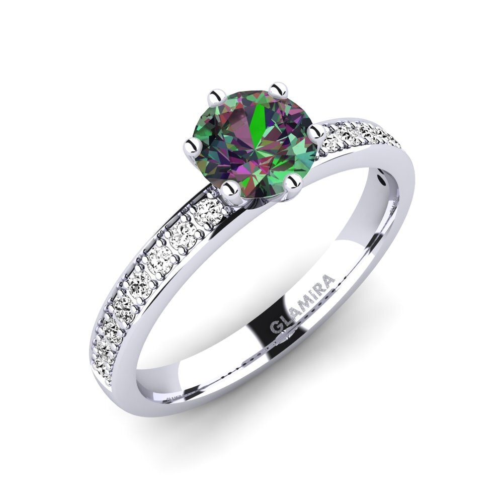 Mystic Topaz Engagement Ring Ageall 0.8 crt