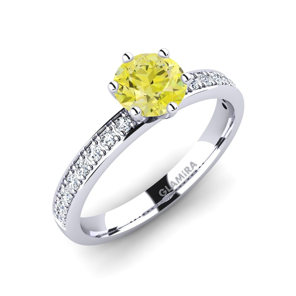 Yellow Diamond Engagement Ring Ageall 0.8 crt