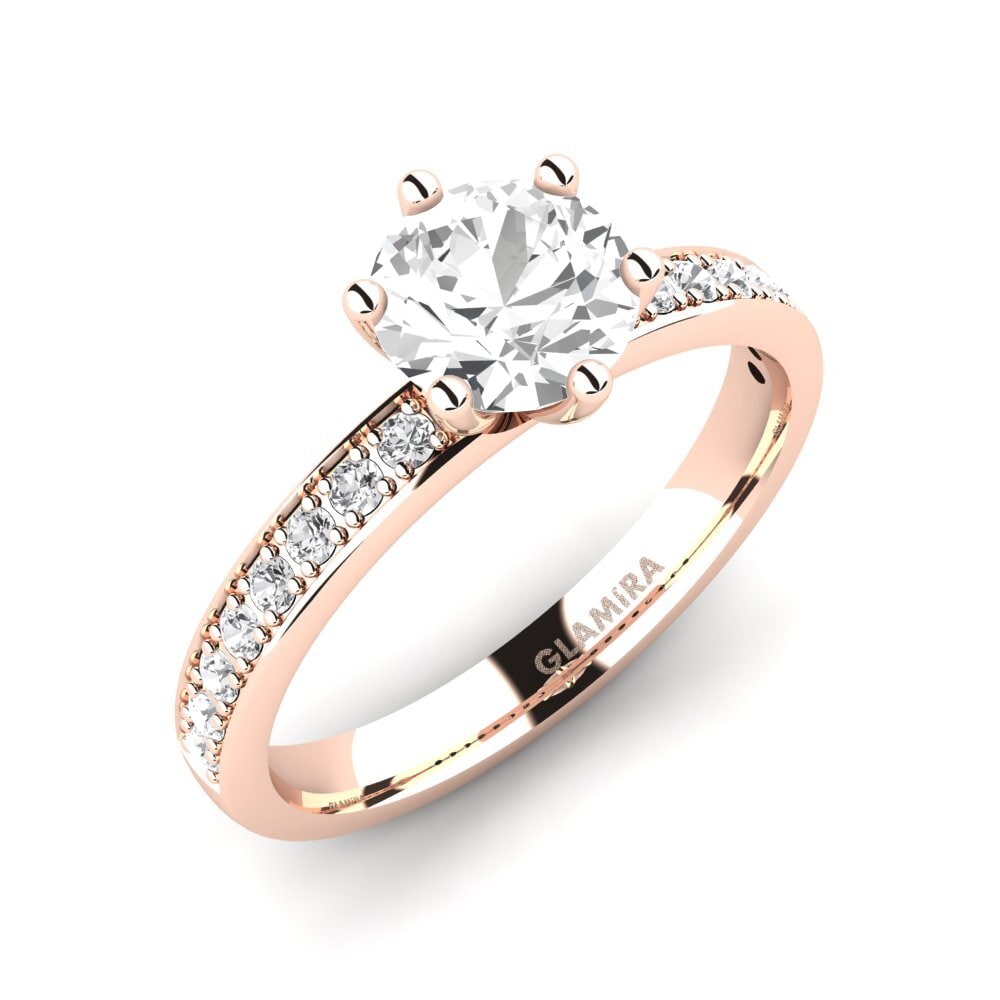 14ct Rose Gold White sapphire Engagement Ring Ageall 1.0 crt