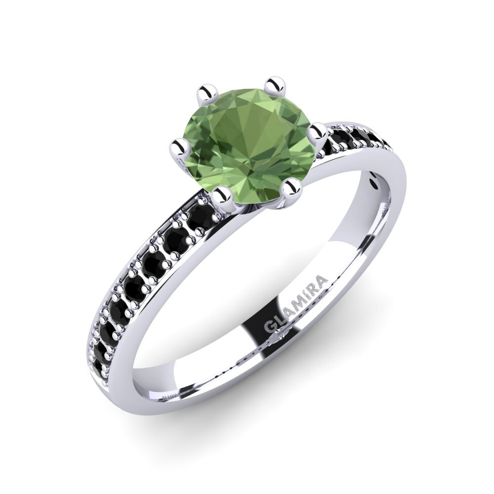 Zaffiro Verde Anello di fidanzamento Ageall 1.0 crt