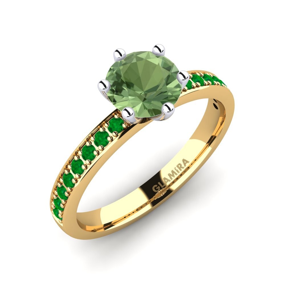 9K Yellow & White Gold Engagement Ring Ageall 1.0 crt