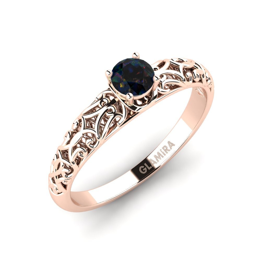 Black Opal Engagement Ring Alfreda