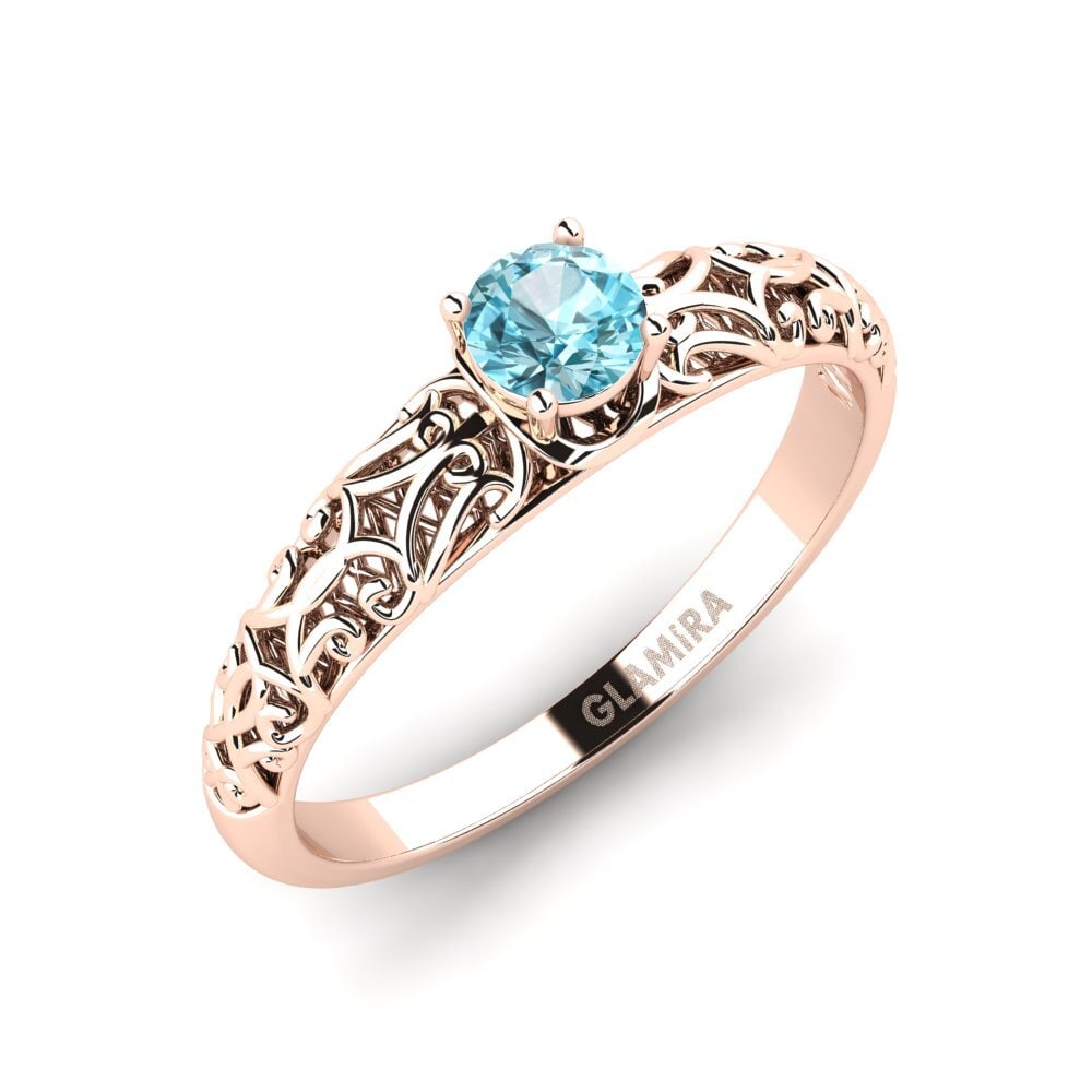 Blue Zircon Engagement Ring Alfreda