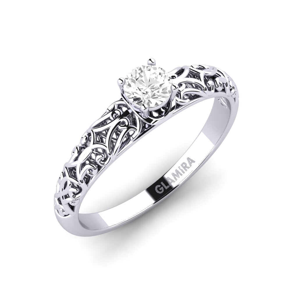 Weiß-Silber Weißer Saphir Verlobungsring Alfreda