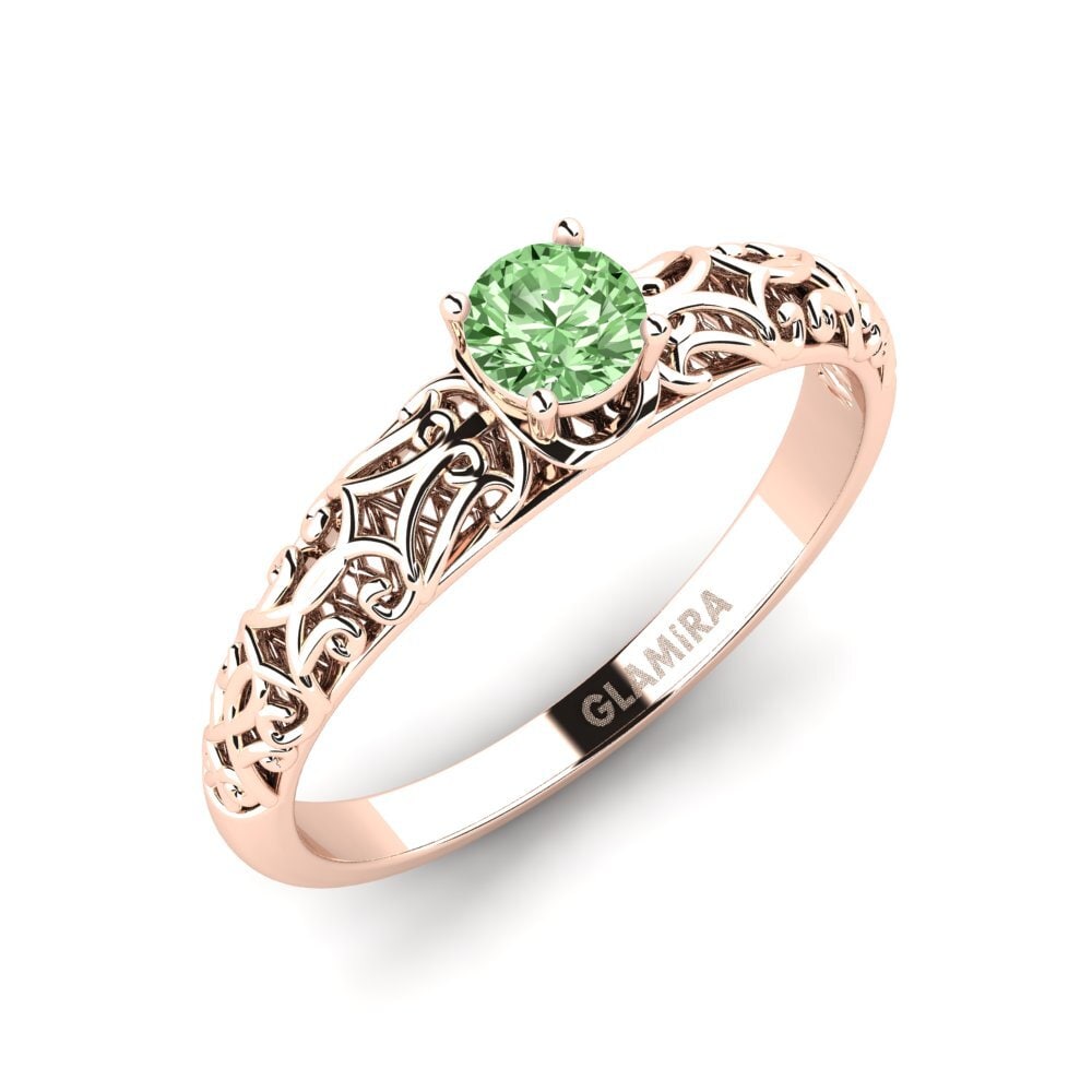 Green Diamond Engagement Ring Alfreda