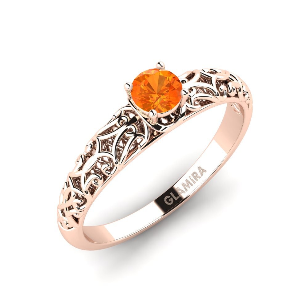 Orange Sapphire Engagement Ring Alfreda