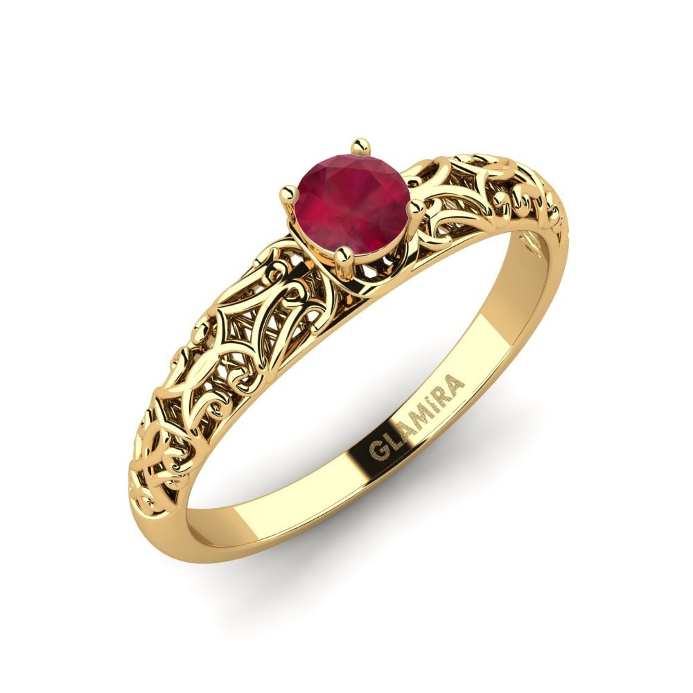 14ct Yellow Gold Ruby Engagement Ring Alfreda