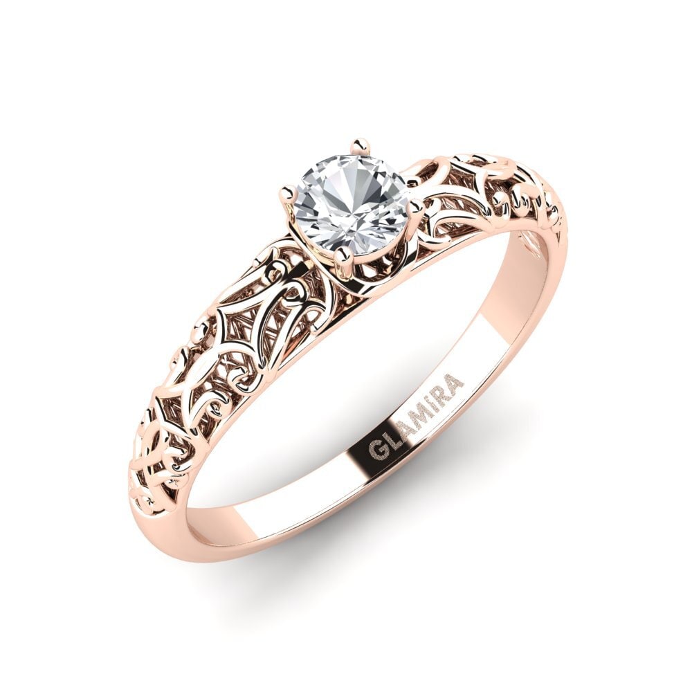 Circón Blanco Anillo de compromiso Alfreda