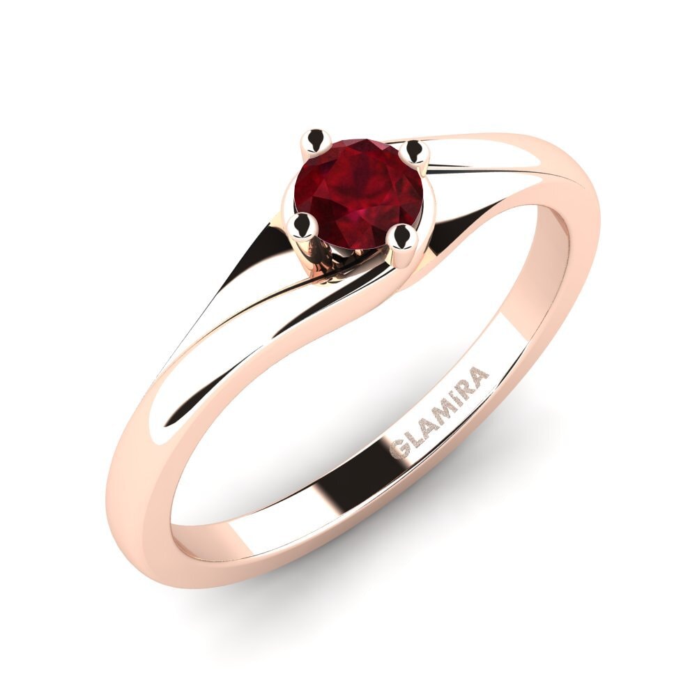 14ct Rose Gold Ruby Engagement Ring Alfrida 0.16 crt