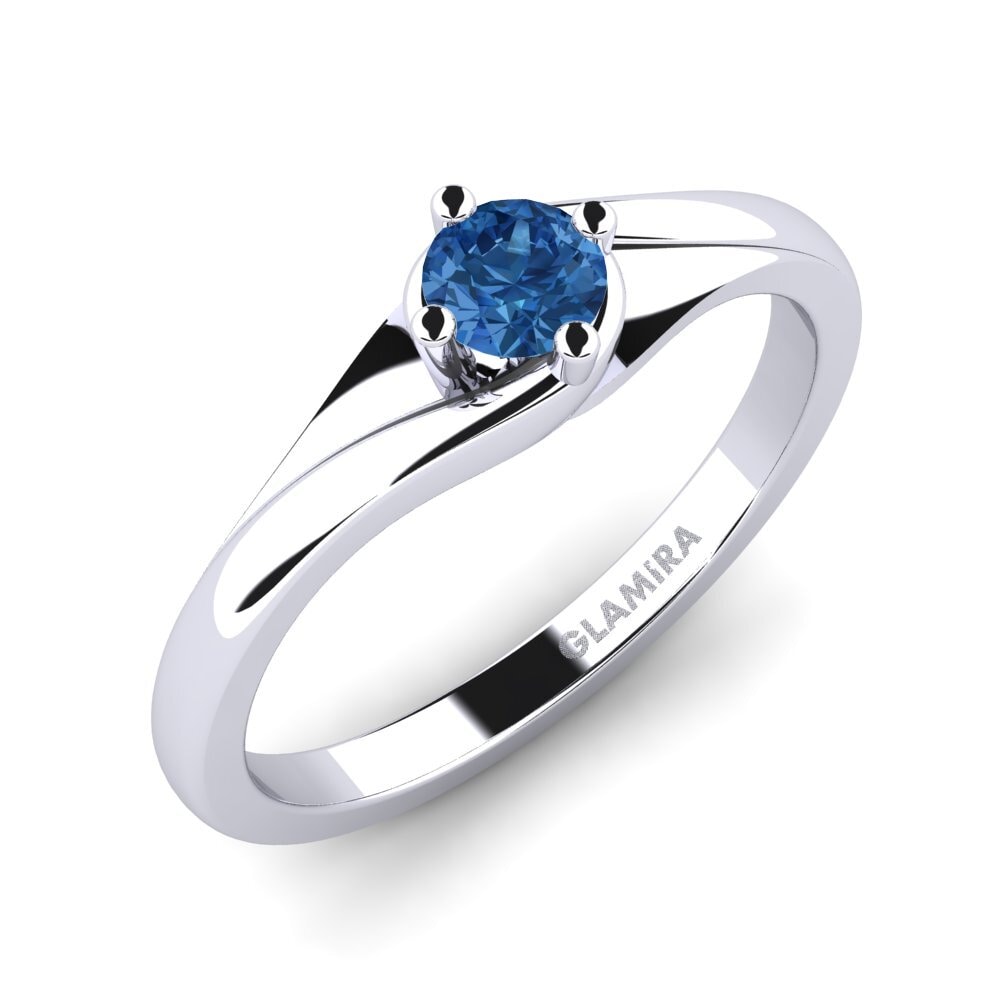 Zircone Bleu Foncé Bague de fiançailles Alfrida 0.16 crt