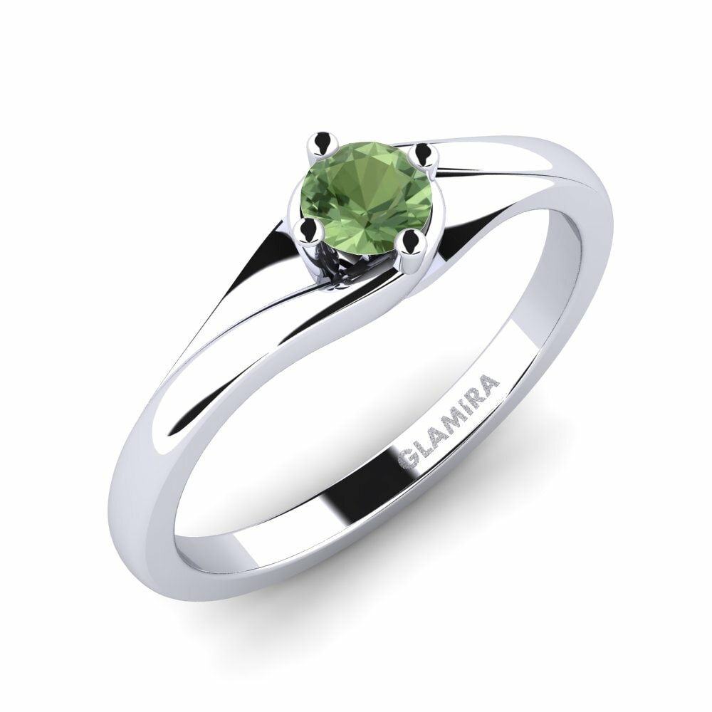 Zafiro Verde Anillo de compromiso Alfrida